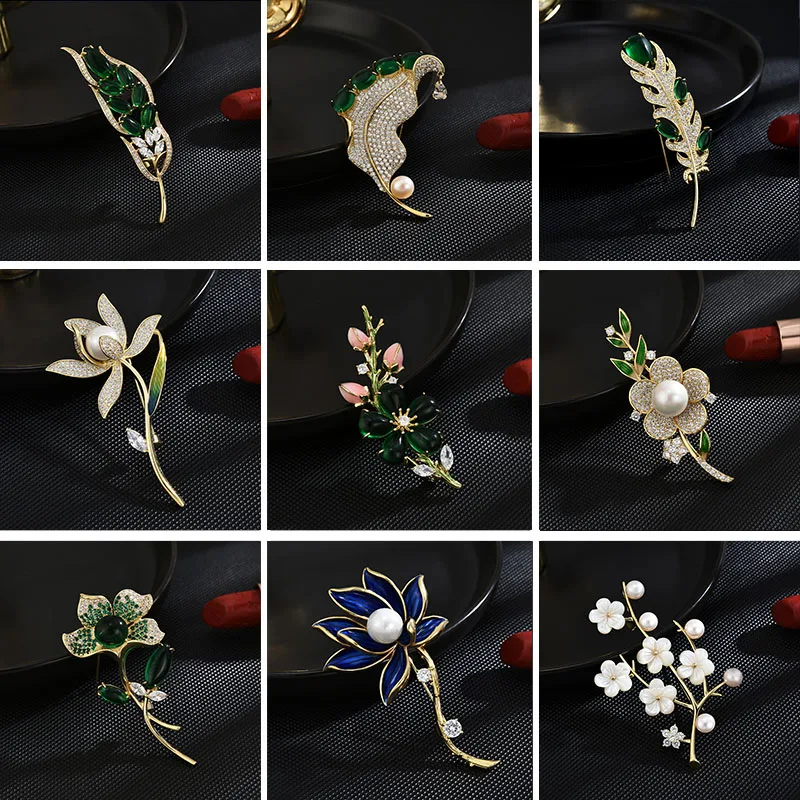 Luxury Emerald Lotus Brooch High-grade Micro-inlaid Zircon Freshwater Pearl Leaf Brooch Pin for Women Man Clothing Accessories
Luxury Emerald Lotus Brooch High-grade Micro-inlaid Zircon Freshwater Pearl Leaf Brooch Pin for Women Man Clothing Accessories