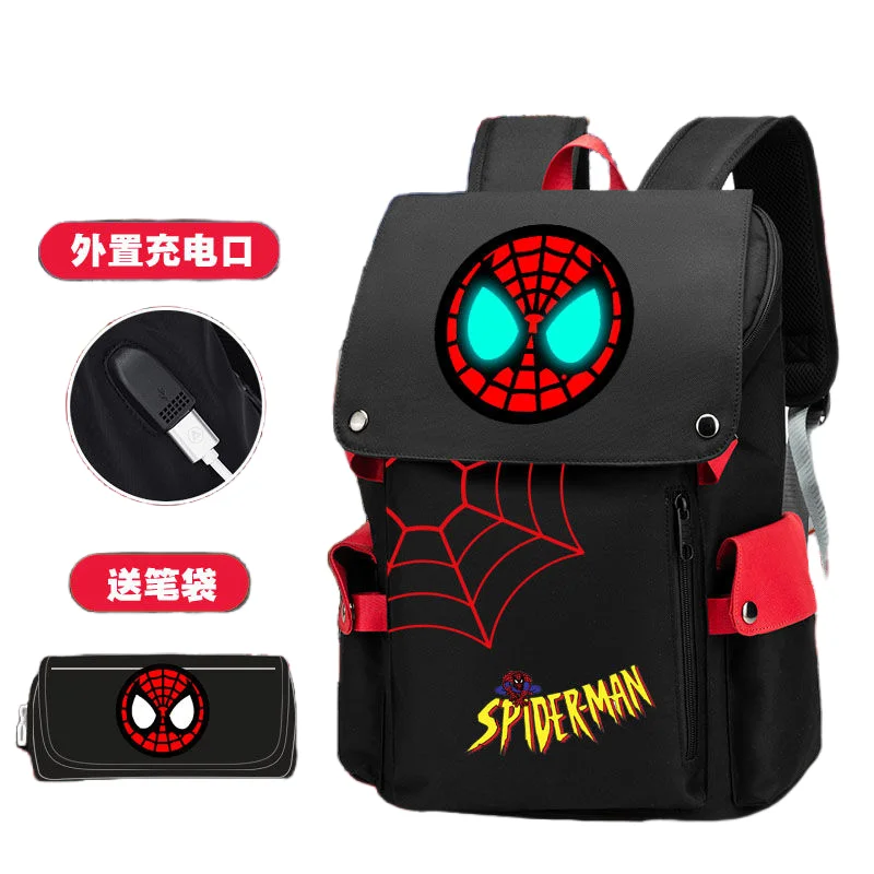 Marvel Spider-Man Anime Peripheral School Bag Cartoon Cute Men and Women Fashion Student Personality Luminous Leisure Backpack
Marvel Spider-Man Anime Peripheral School Bag Cartoon Cute Men and Women Fashion Student Personality Luminous Leisure Backpack