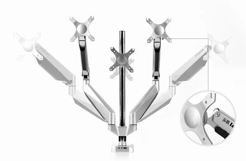 Loctek D7T Aluminum Alloy Gas Spring Full Motion Triple Screen Monitor Holder Three LCD LED Mount Arm with USB and Audio Port
Loctek D7T Aluminum Alloy Gas Spring Full Motion Triple Screen Monitor Holder Three LCD LED Mount Arm with USB and Audio Port