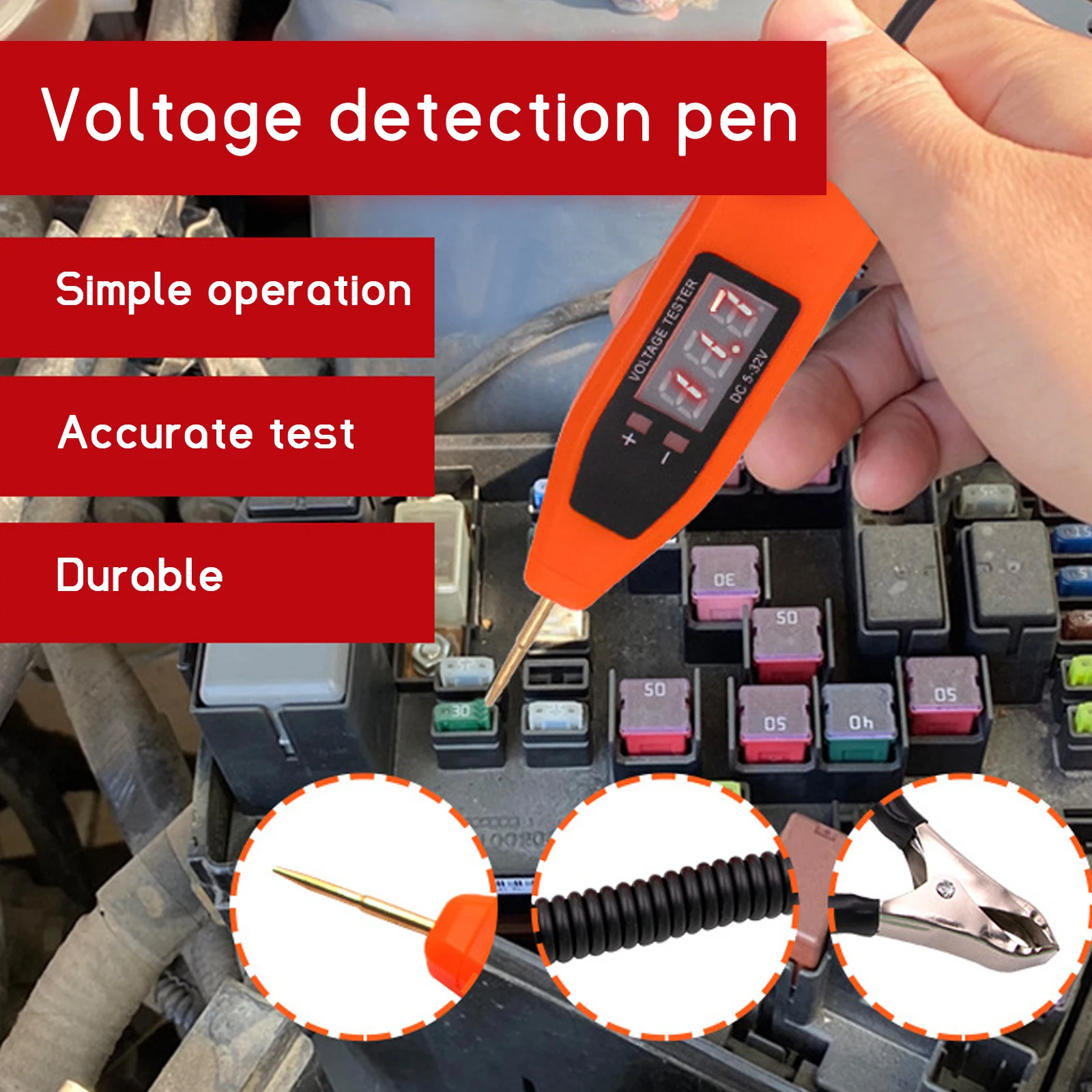 5V/24V/32V Car Electrical Circuit Test Pen Dca Voltage Detector AC Voltage Indicator Auto Electrician Probe Machine Car Tools
5V/24V/32V Car Electrical Circuit Test Pen Dca Voltage Detector AC Voltage Indicator Auto Electrician Probe Machine Car Tools