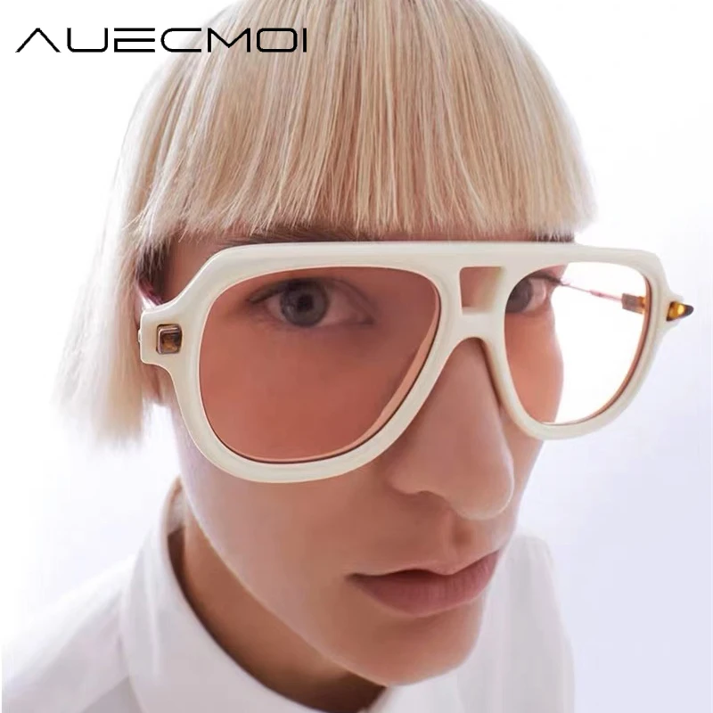 

Солнечные очки-авиаторы в стиле панк UV400 для мужчин и женщин, роскошные брендовые дизайнерские трендовые солнцезащитные, в винтажном стиле, с большой оправой