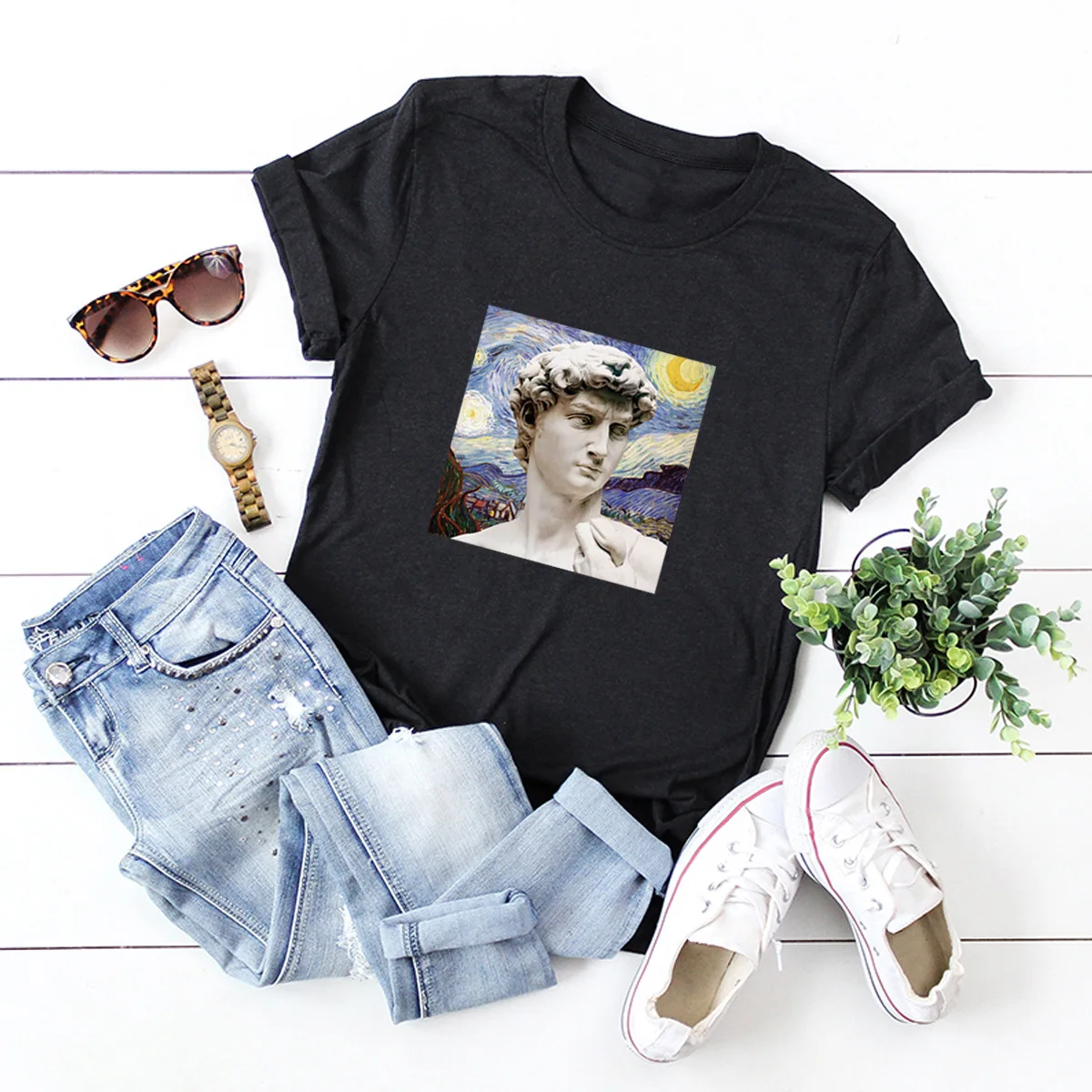 European and American women's high strange printing round collar short sleeve top women's T-shirt casual fashion girl's T-shirt
European and American women's high strange printing round collar short sleeve top women's T-shirt casual fashion girl's T-shirt