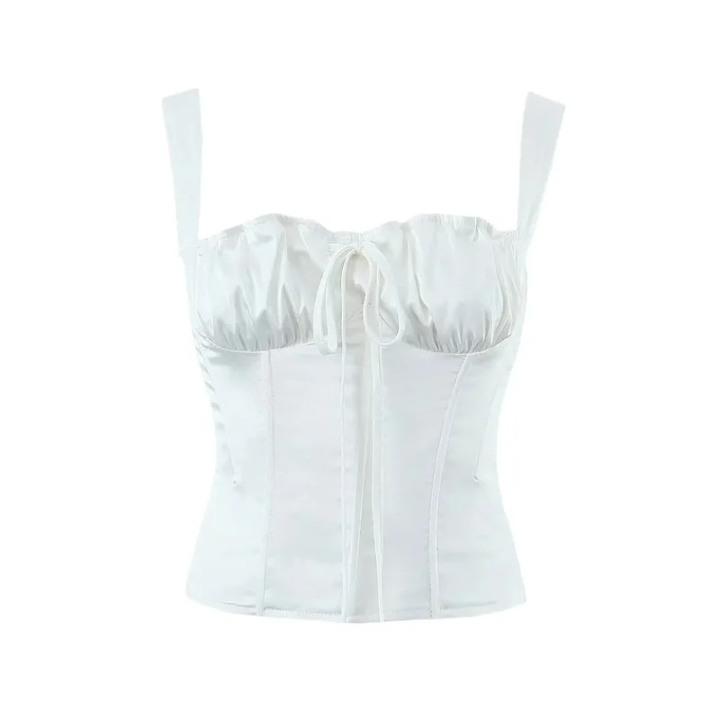 Sexy hot girl's chest bow tie suspender vest female spring and summer niche back zipper slim waist top
Sexy hot girl's chest bow tie suspender vest female spring and summer niche back zipper slim waist top