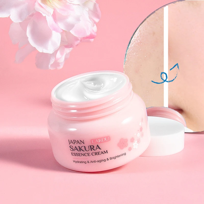 

LAIKOU 60g Japan Sakura Essence Cream Cherry Blossom Facial Cream Moisturizing Anti Wrinkle Anti Aging Brighten Skin Skin Care
