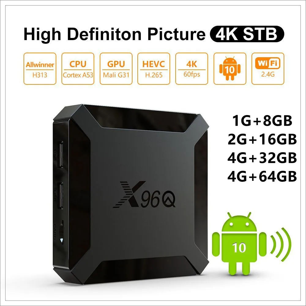 Приставка Смарт-ТВ X96Q, Android 10,0, Wi-Fi, 2,4 ГГц, 4 + 32/64 ГБ Телевизионная приставка 4K HD Google Youtube M3U Европа телеприставки,Горячая распродажа в России, бы...
Приставка Смарт-ТВ X96Q, Android 10,0, Wi-Fi, 2,4 ГГц, 4 + 32/64 ГБ Телевизионная приставка 4K HD Google Youtube M3U Европа телеприставки,Горячая распродажа в России, бы...