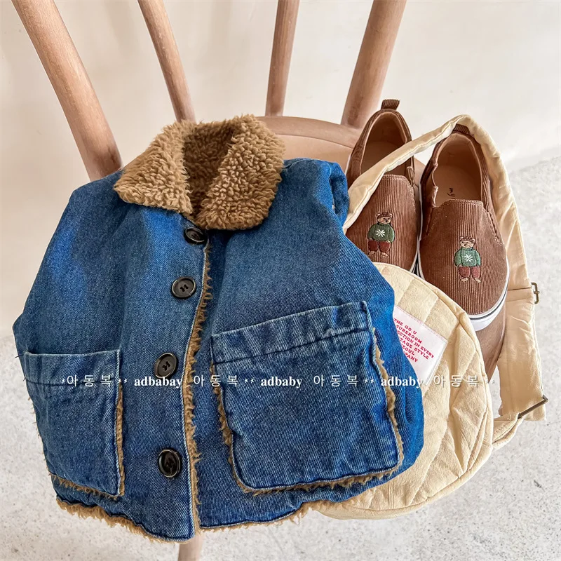 Children Thick Denim Jackets Vest Fleece-Lined 2023 Winter Baby Girl Sleeveless Warm Coat Fashion Kids Outwear Boys Clothes Tops
Children Thick Denim Jackets Vest Fleece-Lined 2023 Winter Baby Girl Sleeveless Warm Coat Fashion Kids Outwear Boys Clothes Tops