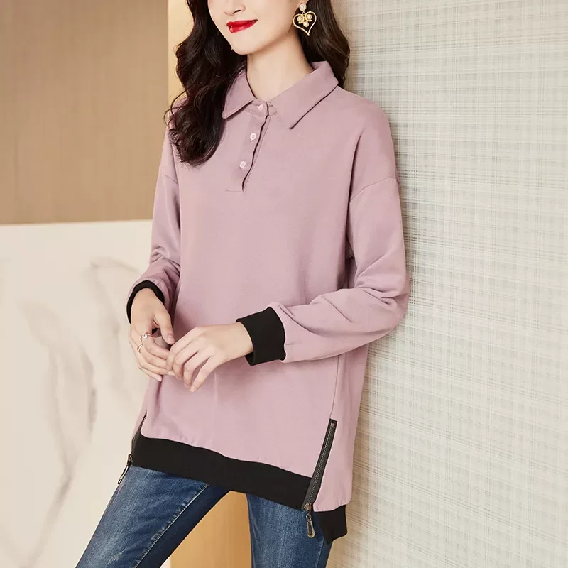 Women Elegant Patchwork Cotton Sweatshirt 2021 Spring And Autumn New Mature Women'S Top
Women Elegant Patchwork Cotton Sweatshirt 2021 Spring And Autumn New Mature Women'S Top