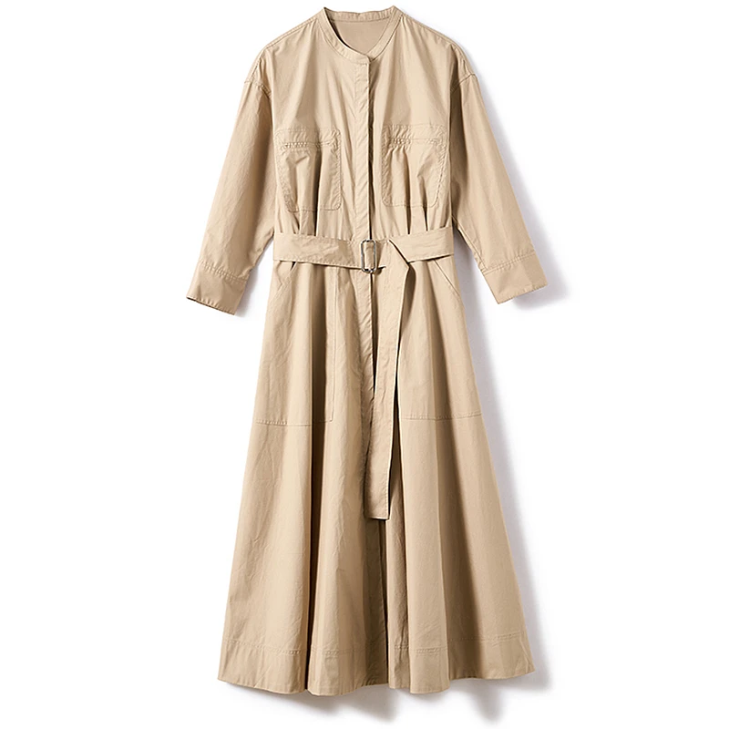 Dress Women 100% Cotton O Neck Long Sleeve Pockets Sashes A-line Solid 3 Colors High Quality Elegant Dresses Ladies New Fashion
Dress Women 100% Cotton O Neck Long Sleeve Pockets Sashes A-line Solid 3 Colors High Quality Elegant Dresses Ladies New Fashion