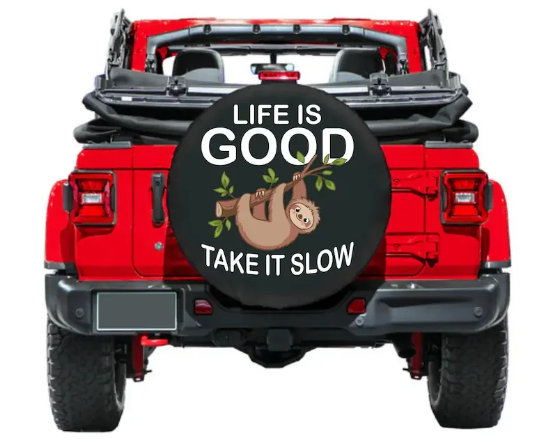 Spare Tire Cover, Life is good take it slow, Jeep Tire Cover Good Life, Car accessories, Jeep Accessories, sloth accessory
Spare Tire Cover, Life is good take it slow, Jeep Tire Cover Good Life, Car accessories, Jeep Accessories, sloth accessory
