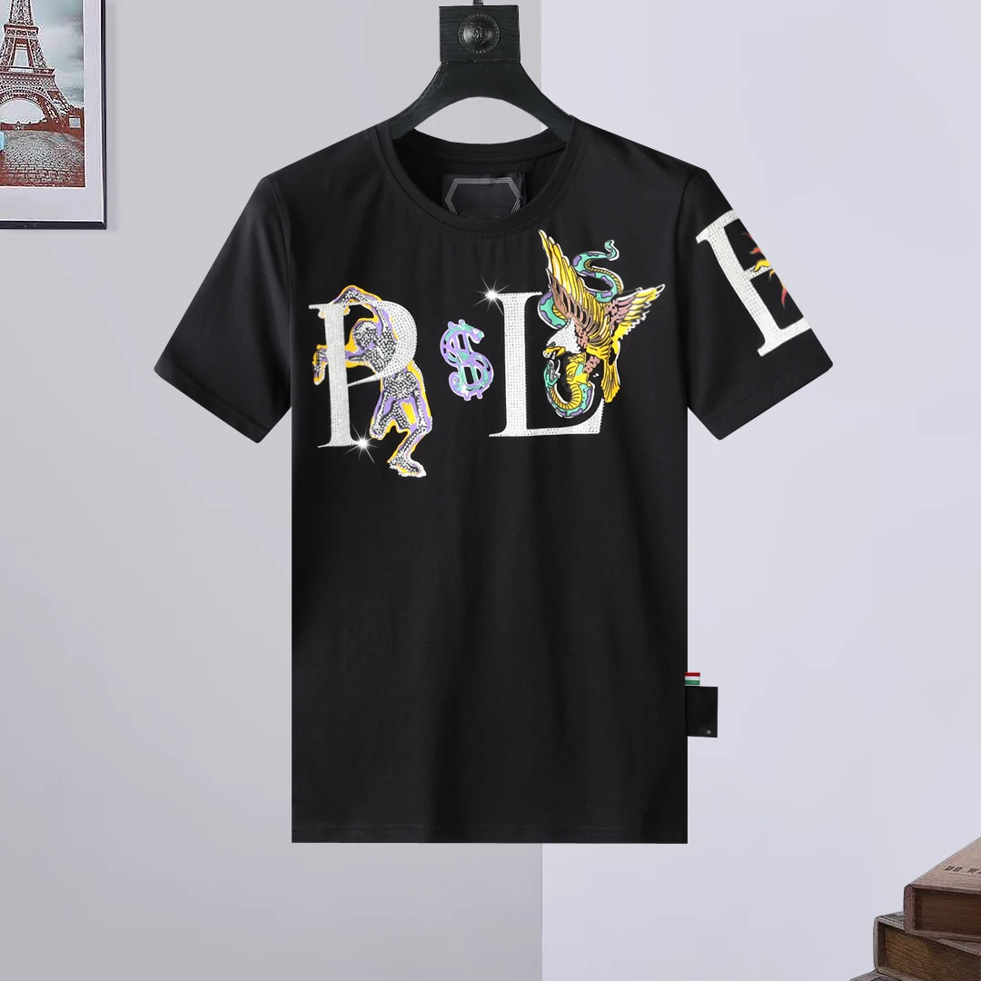 2022 summer new short sleeved men's cotton skull dragon and phoenix pattern hot diamond top slim fitting T-shirt fashion trend
2022 summer new short sleeved men's cotton skull dragon and phoenix pattern hot diamond top slim fitting T-shirt fashion trend