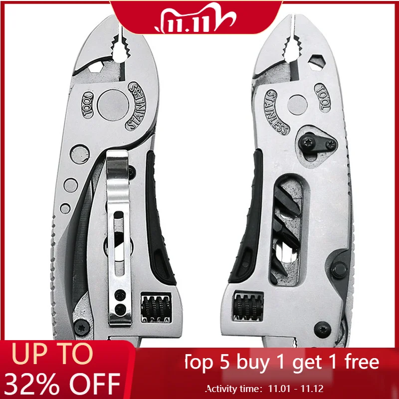 Fold Multi Tools Repair Adjust Screwdriver Wrench Jaw Plier multipurpose multifunction spanner gear outdoor survive camp
Fold Multi Tools Repair Adjust Screwdriver Wrench Jaw Plier multipurpose multifunction spanner gear outdoor survive camp