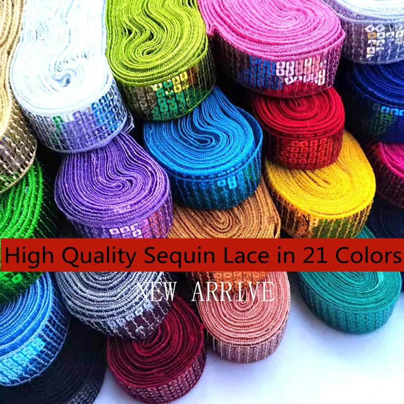 20Yards Sequins Lace 21Colors Trim Ribbon Sewing Dress Garment DIY Handmade Craft Accessories Width 2.5CM
20Yards Sequins Lace 21Colors Trim Ribbon Sewing Dress Garment DIY Handmade Craft Accessories Width 2.5CM