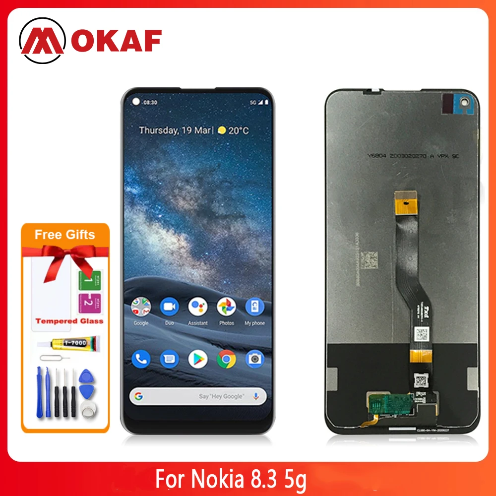 OKANFU New Original For Nokia 8.3 5g LCD Display Touch Screen Digitizer Assembly TA-1243 TA-1251 Screen Replacement Repair Parts
OKANFU New Original For Nokia 8.3 5g LCD Display Touch Screen Digitizer Assembly TA-1243 TA-1251 Screen Replacement Repair Parts