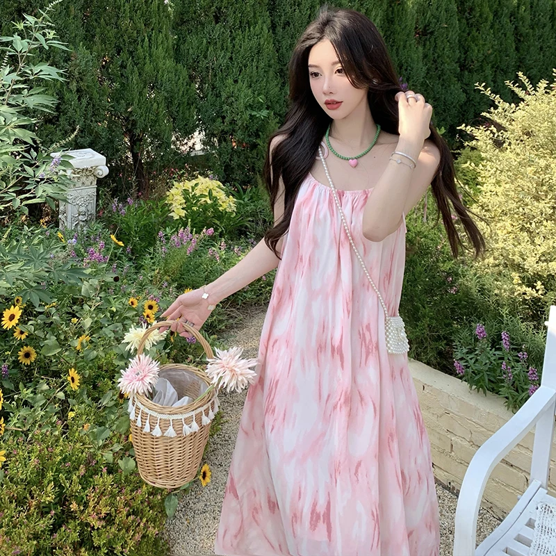 2024New Tie-Dye Sling dress Women's Summer Seaside Holiday Backless Beach dresses Elegant Casual Long Sexy Backless Dress Female
2024New Tie-Dye Sling dress Women's Summer Seaside Holiday Backless Beach dresses Elegant Casual Long Sexy Backless Dress Female