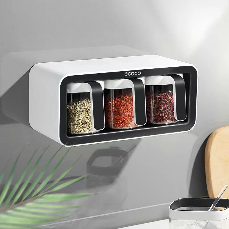 Wall Mount Spice Rack Organizer Sugar Bowl Salt Shaker Seasoning Container Kitchen Supplies Storage Set Spice Boxes
Wall Mount Spice Rack Organizer Sugar Bowl Salt Shaker Seasoning Container Kitchen Supplies Storage Set Spice Boxes