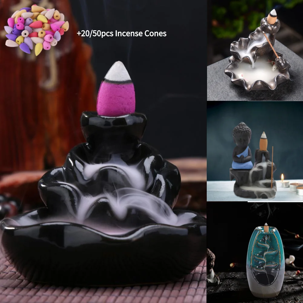 Lotus Ceramic Censer Creative Home Decor Backflow Stick Incense Burner Ceramic Censer Home Decoration Use In Home Teahouse
Lotus Ceramic Censer Creative Home Decor Backflow Stick Incense Burner Ceramic Censer Home Decoration Use In Home Teahouse