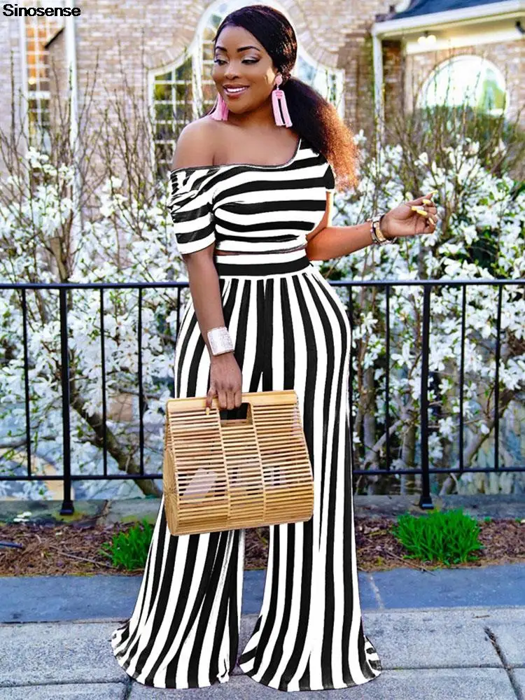Women Striped 2 Two Piece Outfits Sexy Backless Short Sleeve Crop Top High Waist Wide Leg Long Pant Suits Tracksuit Sports Set
Women Striped 2 Two Piece Outfits Sexy Backless Short Sleeve Crop Top High Waist Wide Leg Long Pant Suits Tracksuit Sports Set