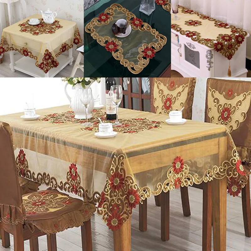 High quality Champagne lace mesh table runner flag cloth Embroidery tablecloth table cover Christmas Mat New year wedding decor
High quality Champagne lace mesh table runner flag cloth Embroidery tablecloth table cover Christmas Mat New year wedding decor
