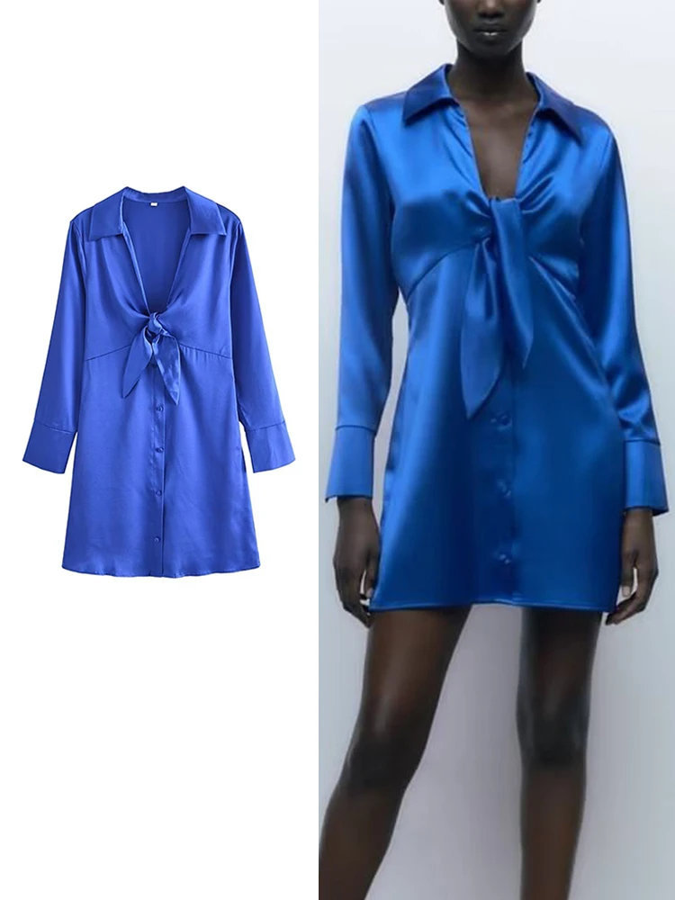 TRAF Women Bow Mini Soft Dresses 2022 Spring Autumn Elegant Fashion V-neck Dress A-line Long Sleeve Vestidos
TRAF Women Bow Mini Soft Dresses 2022 Spring Autumn Elegant Fashion V-neck Dress A-line Long Sleeve Vestidos