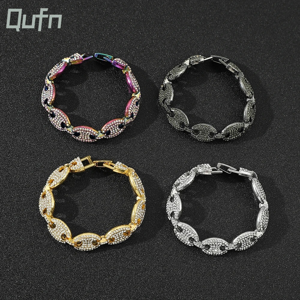 18MM Coffee Bean Link Rhinestone Bracelets for Men Hip Hop Fashion Punk Chain Bling Bling Charms Cuban link Chain Pulseras
18MM Coffee Bean Link Rhinestone Bracelets for Men Hip Hop Fashion Punk Chain Bling Bling Charms Cuban link Chain Pulseras