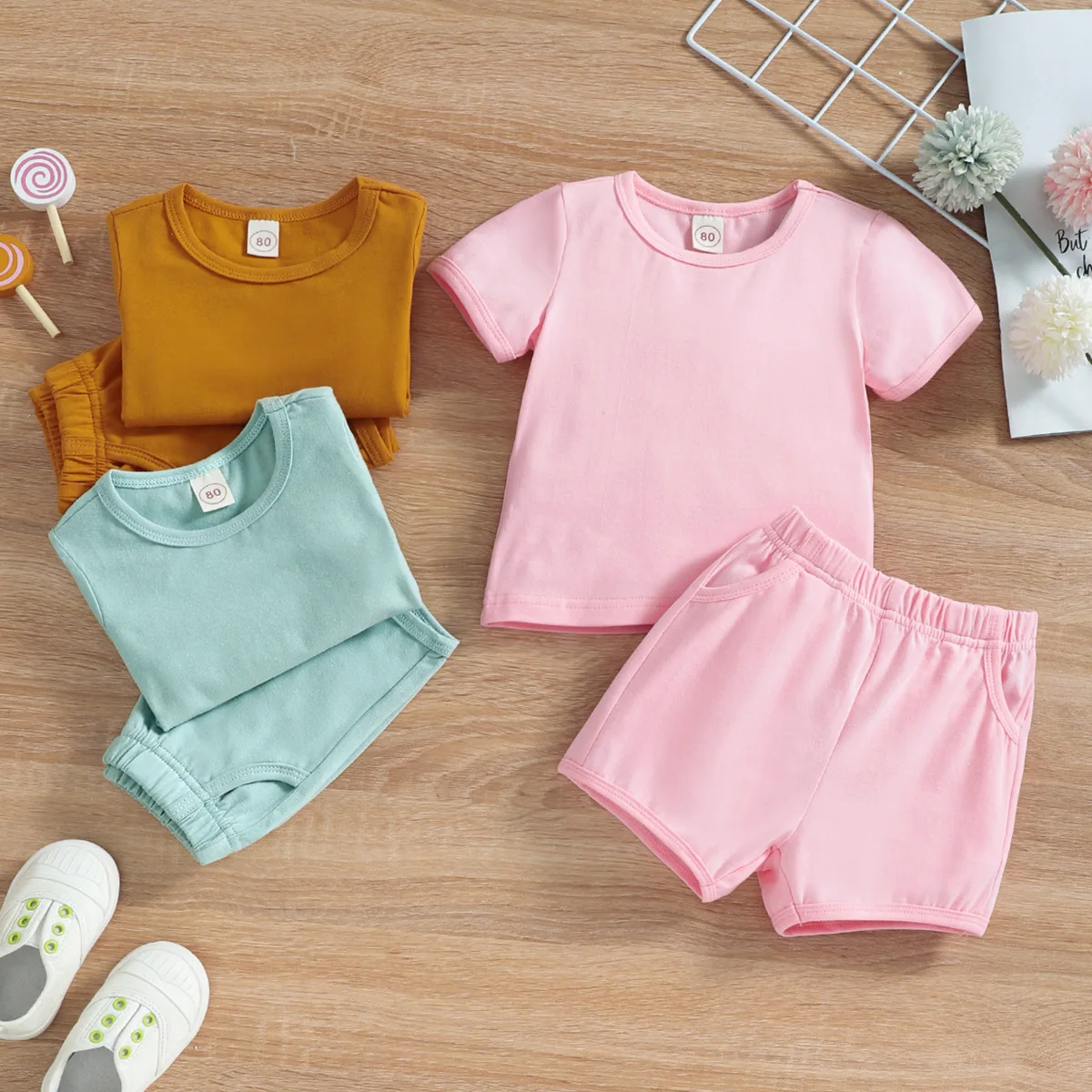 3 Colors Baby Girls Clothes Set Infant Outfits Solid Tops + Short Pants Cute Casual Homewear 2pcs Suit Toddler Clothing Sets
3 Colors Baby Girls Clothes Set Infant Outfits Solid Tops + Short Pants Cute Casual Homewear 2pcs Suit Toddler Clothing Sets