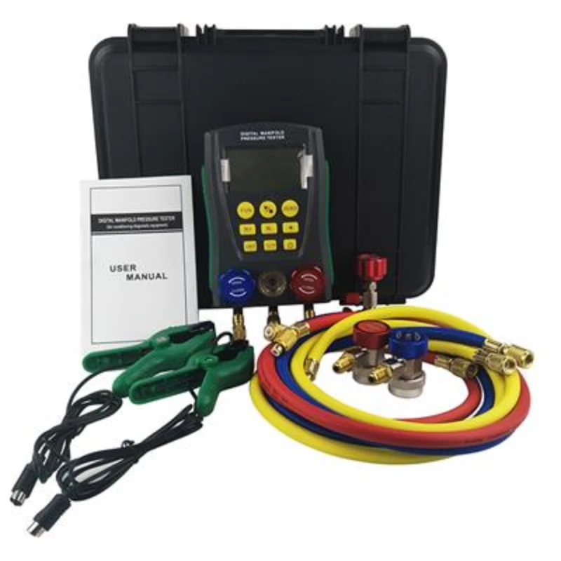 Refrigeration Digital Manifold Gauge Meter HVAC Vacuum Pressure Leakage Temperature Tester Full Kit
Refrigeration Digital Manifold Gauge Meter HVAC Vacuum Pressure Leakage Temperature Tester Full Kit