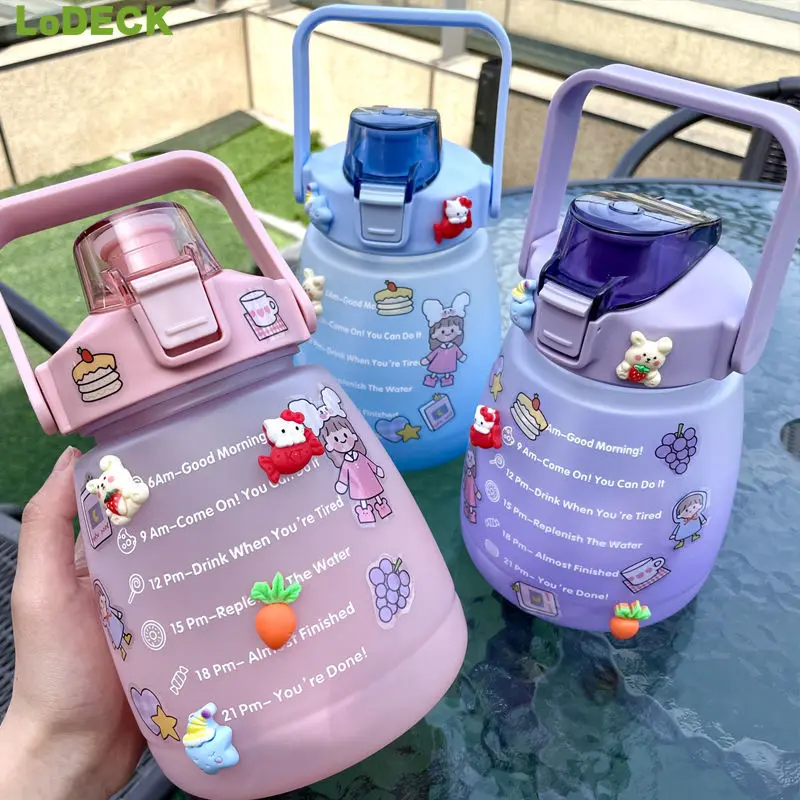 Sports Water Bottle Female Summer Large-capacity Straw Cup Cute Pot Belly Student Children Portable Kawaii Cups Drinkware 1300ml
Sports Water Bottle Female Summer Large-capacity Straw Cup Cute Pot Belly Student Children Portable Kawaii Cups Drinkware 1300ml