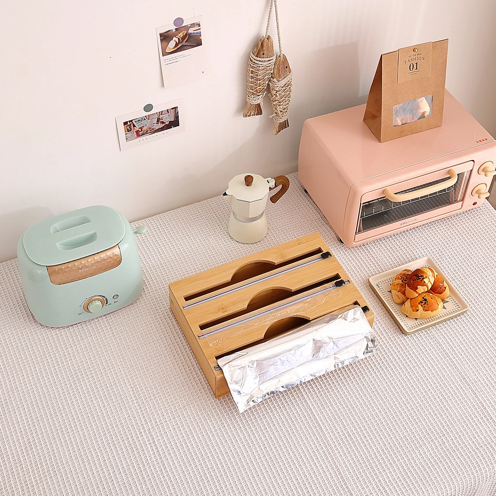 Cling Film Dispenser With Cutter Food Wrap Dispenser Tin Foil Storage Organizer Cling Film Tin Foil Holder With Slid Cutter
Cling Film Dispenser With Cutter Food Wrap Dispenser Tin Foil Storage Organizer Cling Film Tin Foil Holder With Slid Cutter