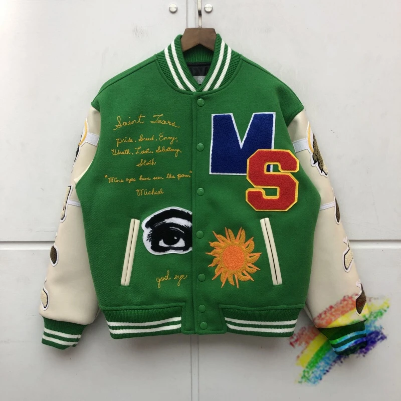 Heavy Fabric Denim Tears Varsity Baseball Jacket Men Women Best Quality Coat Sleeve Stitching Embroidery Jackets
Heavy Fabric Denim Tears Varsity Baseball Jacket Men Women Best Quality Coat Sleeve Stitching Embroidery Jackets