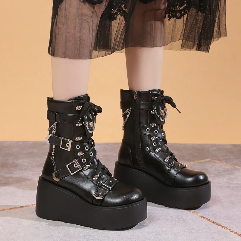 2023 Shoes for Women Basic Wedges Women's Boots Platform Ankle Boots Women Belt Buckle Chain Lace-up Round Toe Zip Ladies Shoes
2023 Shoes for Women Basic Wedges Women's Boots Platform Ankle Boots Women Belt Buckle Chain Lace-up Round Toe Zip Ladies Shoes