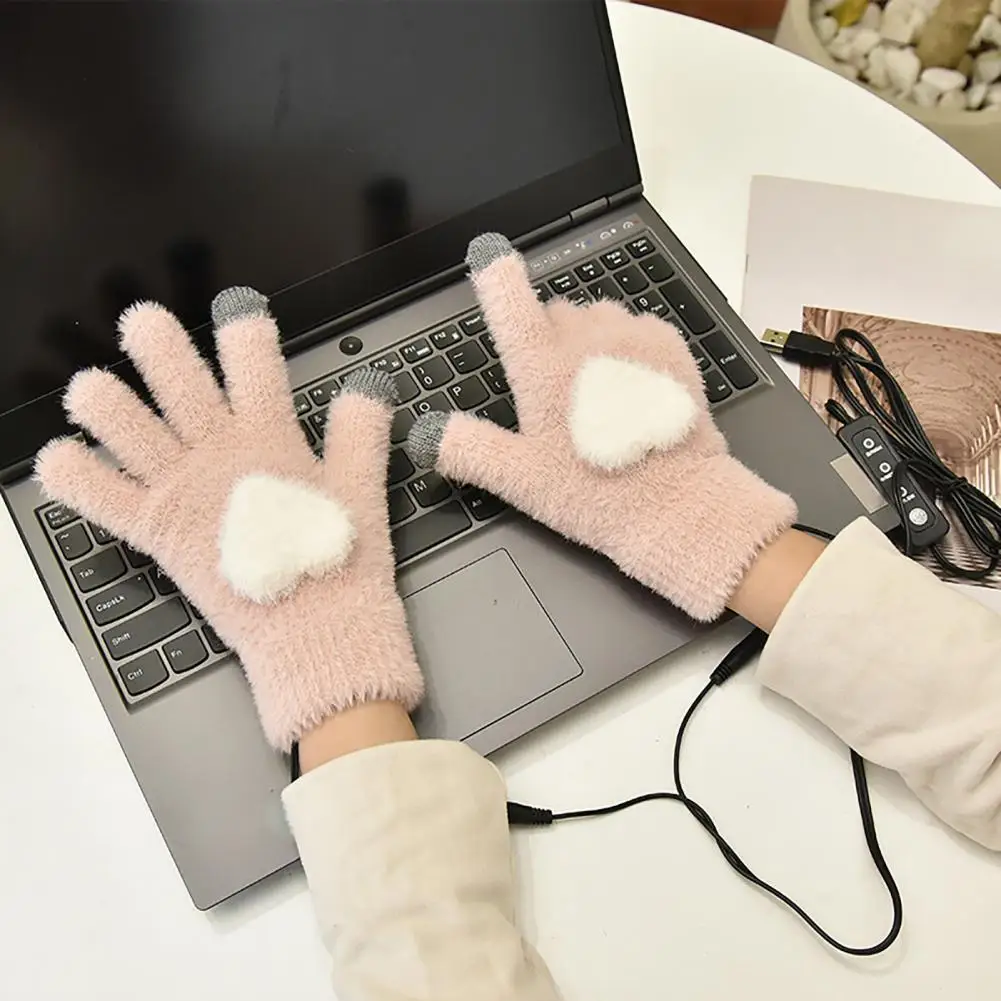 Heated Gloves Full Finger 3 Heat Settings Fleece USB 5V Knitted Laptop Gloves Mitten for Home Office Sports
Heated Gloves Full Finger 3 Heat Settings Fleece USB 5V Knitted Laptop Gloves Mitten for Home Office Sports