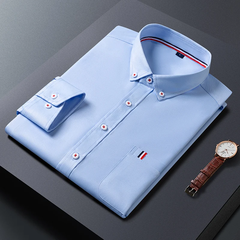 Men's Shirts Long Sleeve Lapel Business Casual Simple Style Solid Color Slim Blouses Male Clothing
Men's Shirts Long Sleeve Lapel Business Casual Simple Style Solid Color Slim Blouses Male Clothing