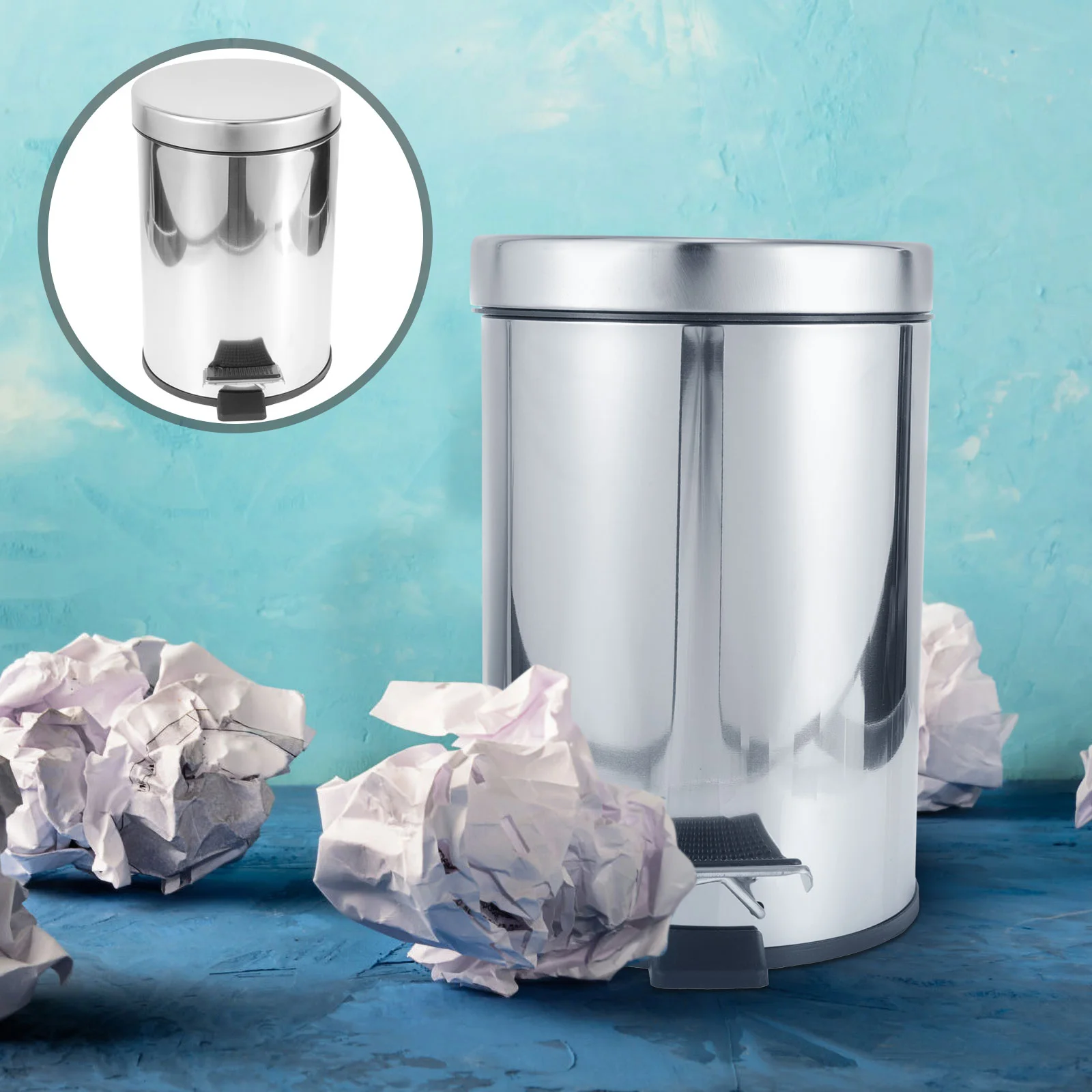 Trash Can Office Bathroom Waste Basket Pedal Storage Bucket Recycle Bin Garbage Container Rubbish Stainless Steel Kitchen
Trash Can Office Bathroom Waste Basket Pedal Storage Bucket Recycle Bin Garbage Container Rubbish Stainless Steel Kitchen
