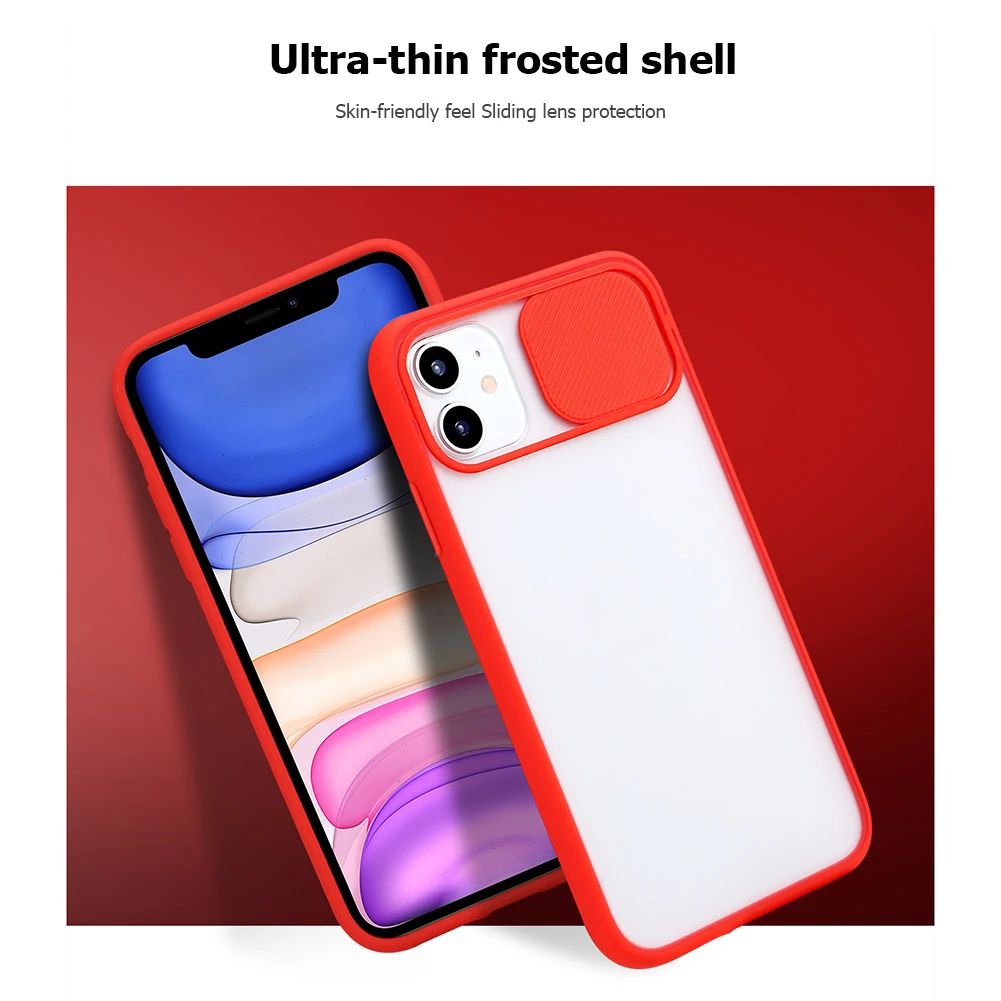 Case Matte PC+TPU Cover with Slide Camera Lens Protector Lightweight Mobile Phone Case Cover for iPhone 11 Pro Max
Case Matte PC+TPU Cover with Slide Camera Lens Protector Lightweight Mobile Phone Case Cover for iPhone 11 Pro Max