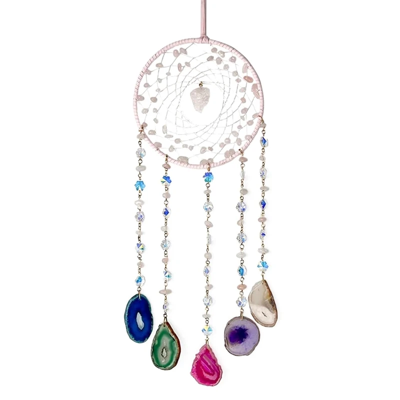 Agate Moon Dream Catchers High Quality Natural 7 Chakra Color Gemstone Garden Living Room Decoration Wind Chime Wall Decor
Agate Moon Dream Catchers High Quality Natural 7 Chakra Color Gemstone Garden Living Room Decoration Wind Chime Wall Decor
