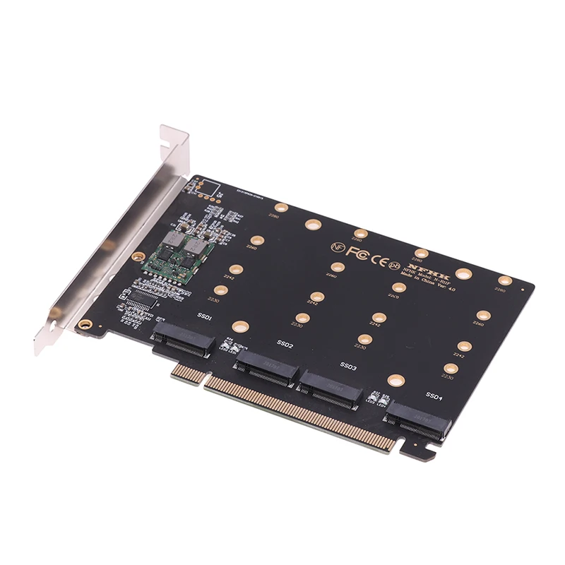 

4 порта M.2 NVMe SSD к PCIE X16M Key, жесткий диск, конвертер, Расширительная карта, скорость передачи 4x32 Гбит/с (PH44)