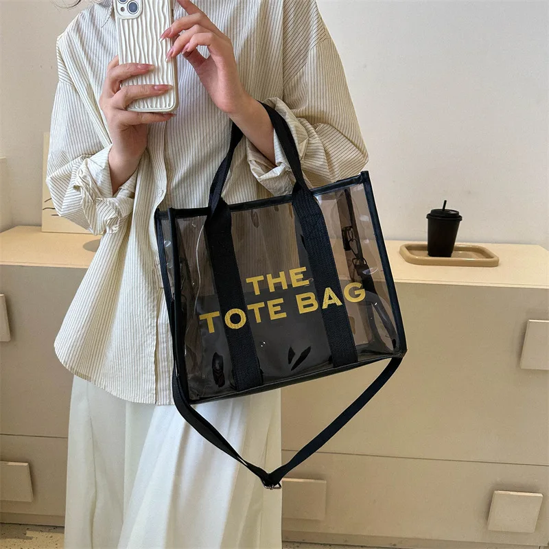 The Tote Bag PVC Transparent Shoulder Bag for Women 2023 Letter Designer Beach Bag Women's Large Shopper Bag Summer Casual Totes 
The Tote Bag PVC Transparent Shoulder Bag for Women 2023 Letter Designer Beach Bag Women's Large Shopper Bag Summer Casual Totes