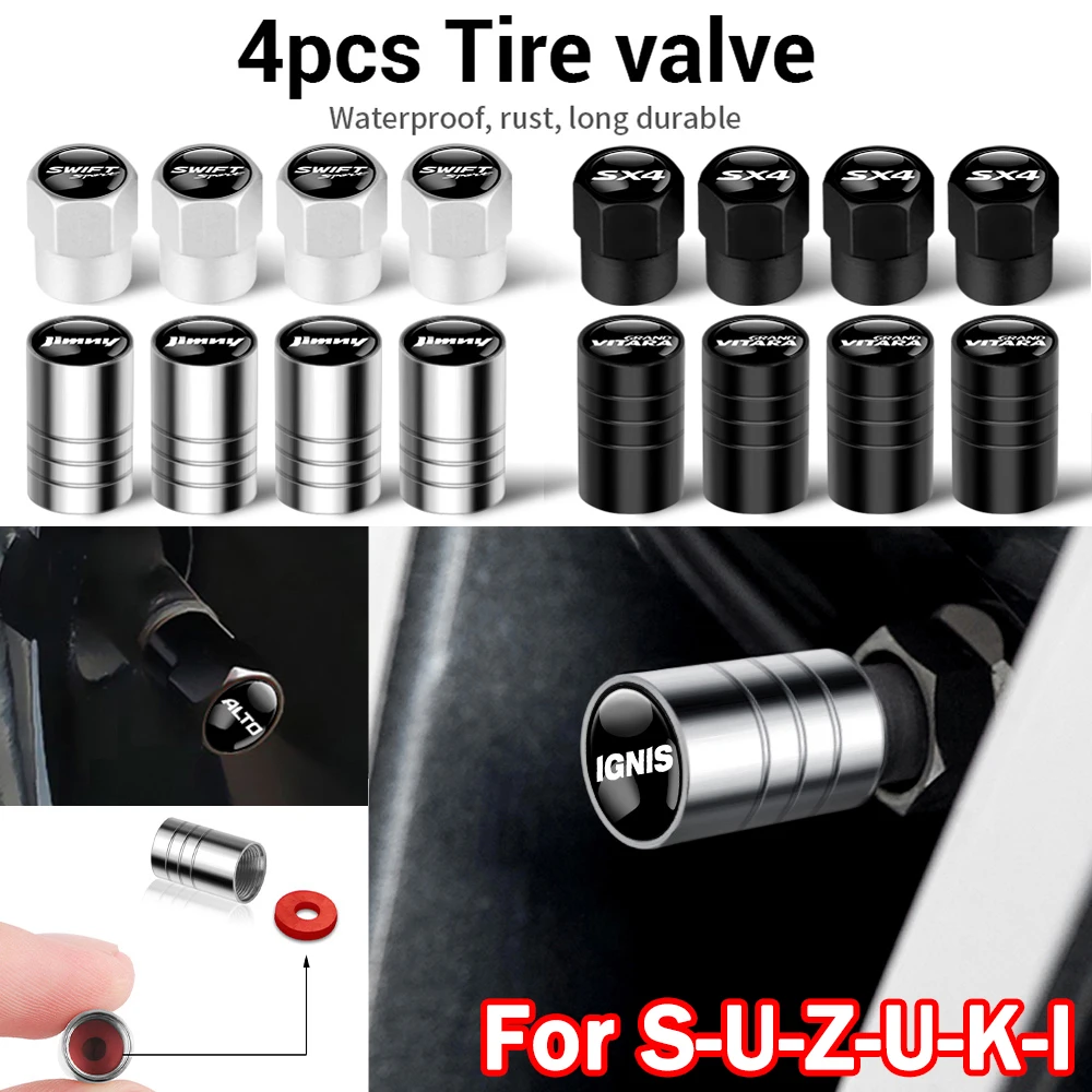 4PCS Car Metal Wheel Tire Valve Air Stem Caps Cover for Suzuki Grand Vitara Jimny Baleno SX4 Samurai Swift IGNIS ALTO Accessorie
4PCS Car Metal Wheel Tire Valve Air Stem Caps Cover for Suzuki Grand Vitara Jimny Baleno SX4 Samurai Swift IGNIS ALTO Accessorie