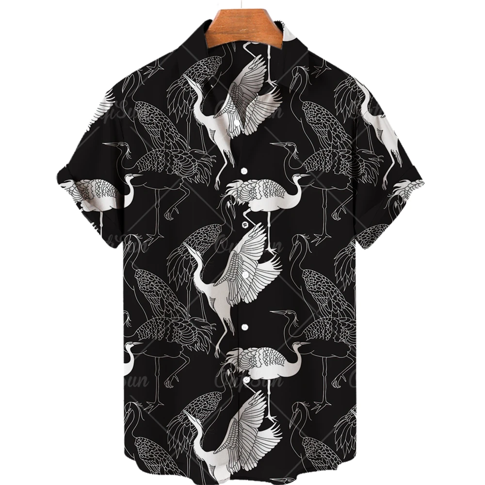 2022 Summer Men's Shirt Hawaiian Shirt 3D Animal Print Crane Casual Short Sleeve Single Breasted Lapel Top
2022 Summer Men's Shirt Hawaiian Shirt 3D Animal Print Crane Casual Short Sleeve Single Breasted Lapel Top