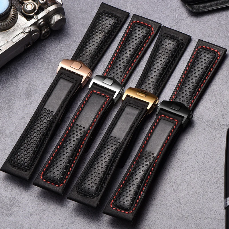 New Genuine Leather Watch Strap For Tag Heuer Carrera diving Monaco F1 Series Breathable Watch Chain Men Watchband 22mm
New Genuine Leather Watch Strap For Tag Heuer Carrera diving Monaco F1 Series Breathable Watch Chain Men Watchband 22mm
