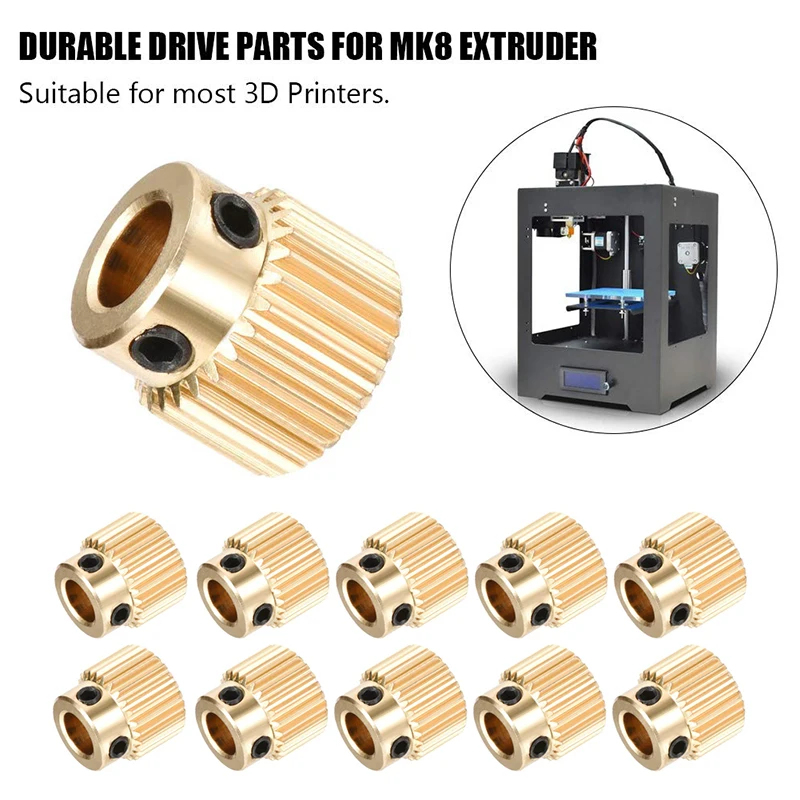 

3D Printer Extrusion Wheel Brass gear wheel 40/26 Tooth Gear 5Pcs/Lot Ender-3 CR-10 for CREALITY 3D Printer Extruder filament