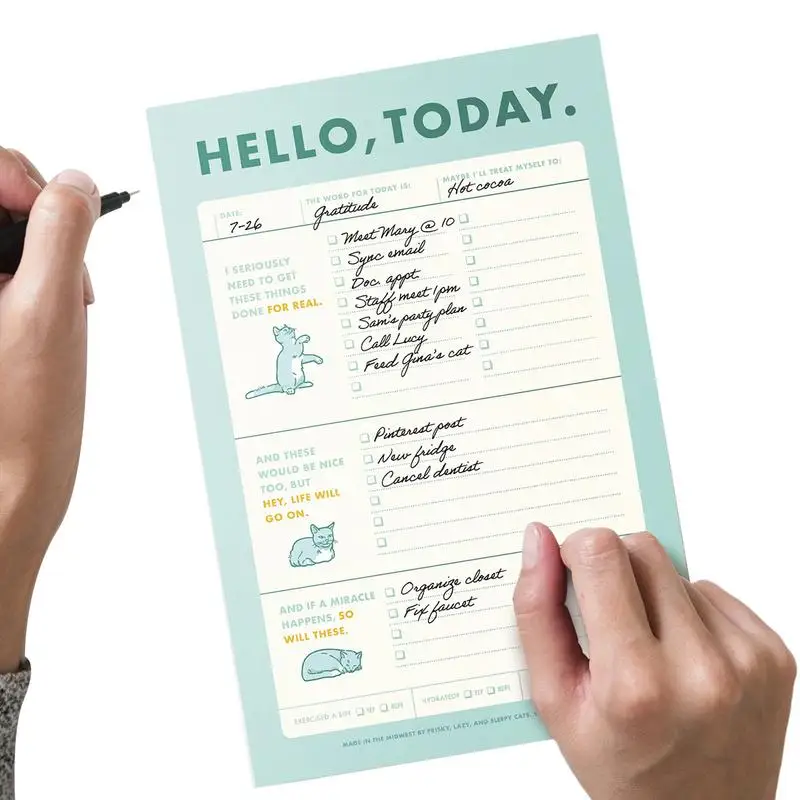 

To Do List Notepad Creative Daily Schedule Memo Pad Color Sticky Notes 50 Sheets Portable Daily Planner Adhesive Memo