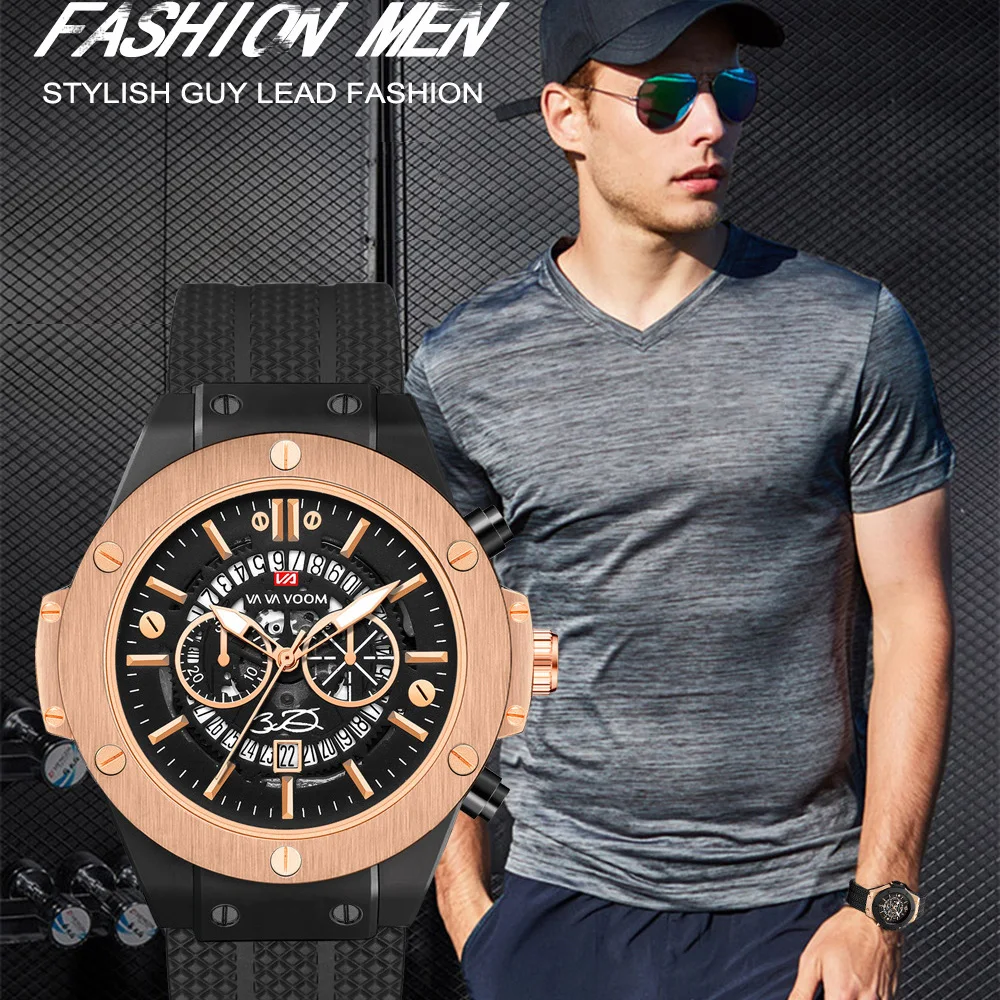 Mens Fashion Calendar Men Silicone Belt Quartz Watch Sports Luxury Business Automatic Date Waterproof Wrist Watch Gifts for Men
Mens Fashion Calendar Men Silicone Belt Quartz Watch Sports Luxury Business Automatic Date Waterproof Wrist Watch Gifts for Men