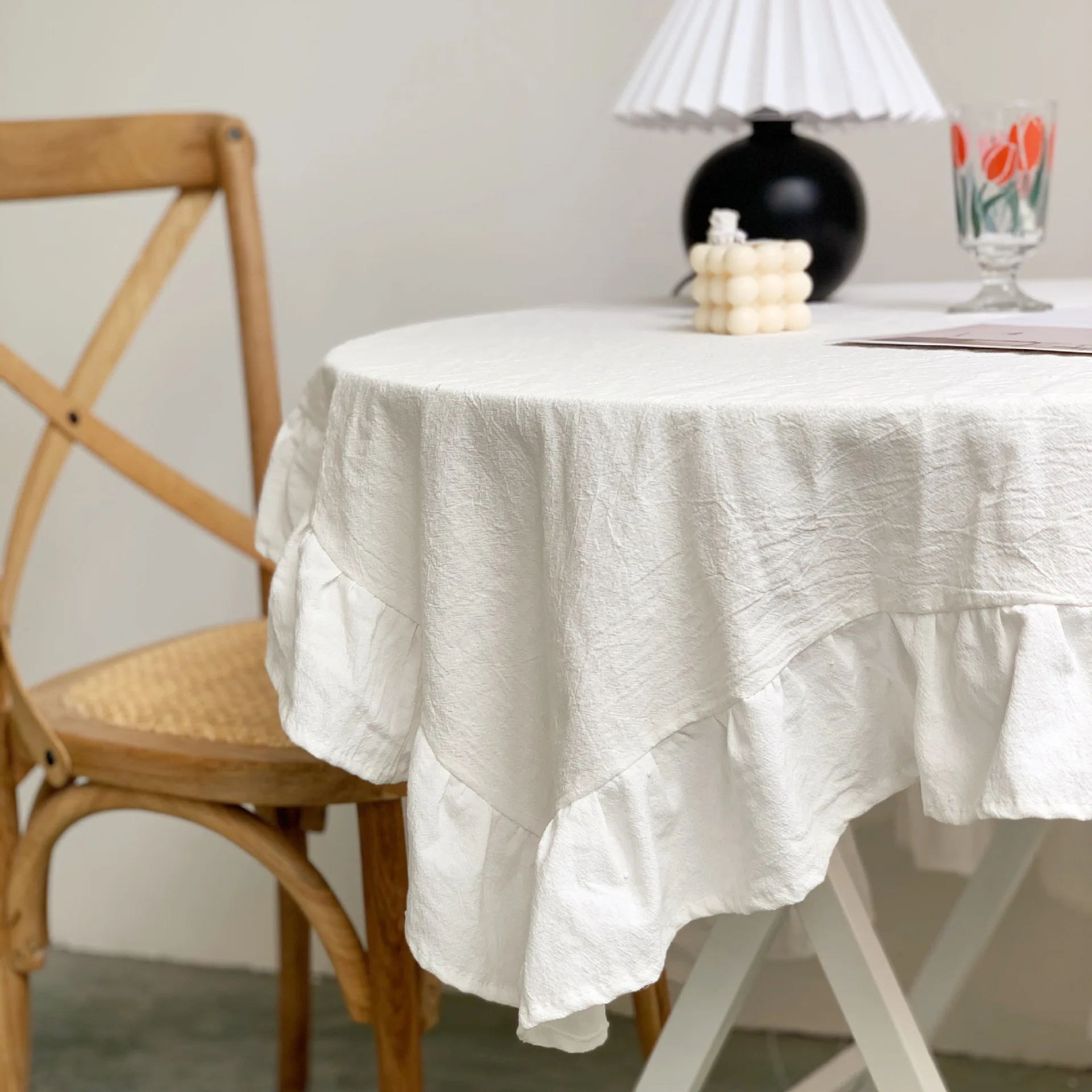 

Runner ręcznik obrus biały koronkowy falisty stolik dekoracje ślubne prostokątne obrusy poduszka na krzesło