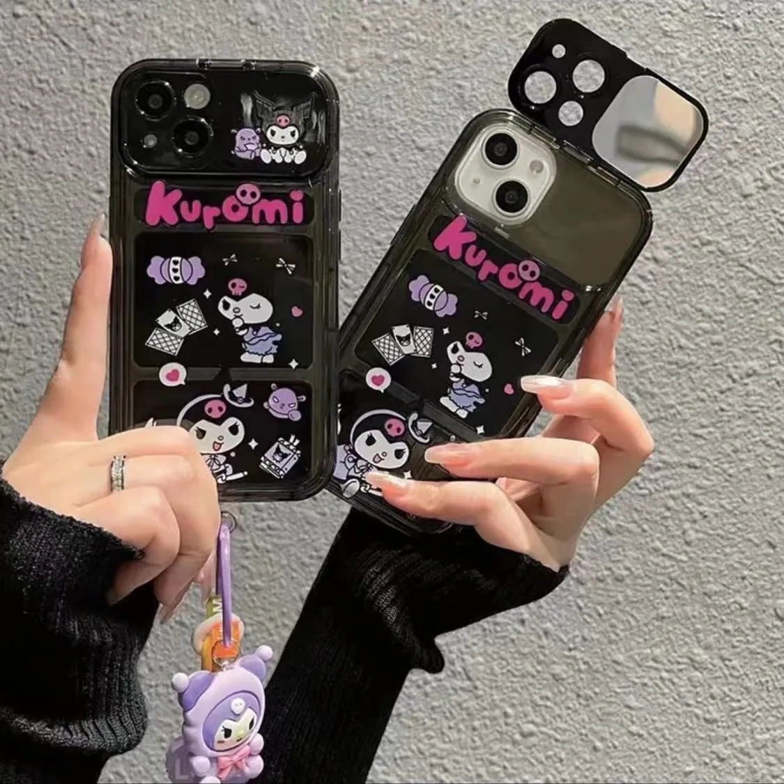 Sanrio Kuromi Vanity Mirror with Pendant Phone Cases For iPhone 14 13 12 11 Pro Max XR XS MAX 8 X 7 Back Cover
Sanrio Kuromi Vanity Mirror with Pendant Phone Cases For iPhone 14 13 12 11 Pro Max XR XS MAX 8 X 7 Back Cover
