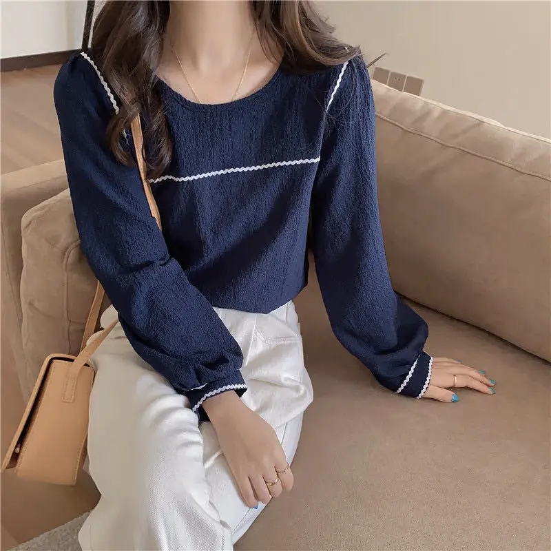 Women 2023 New Spring Autumn Korean Style Chic Long Sleeve Blouses Lady Casual Female Solid Loose O Neck Shirts Tops S17
Women 2023 New Spring Autumn Korean Style Chic Long Sleeve Blouses Lady Casual Female Solid Loose O Neck Shirts Tops S17