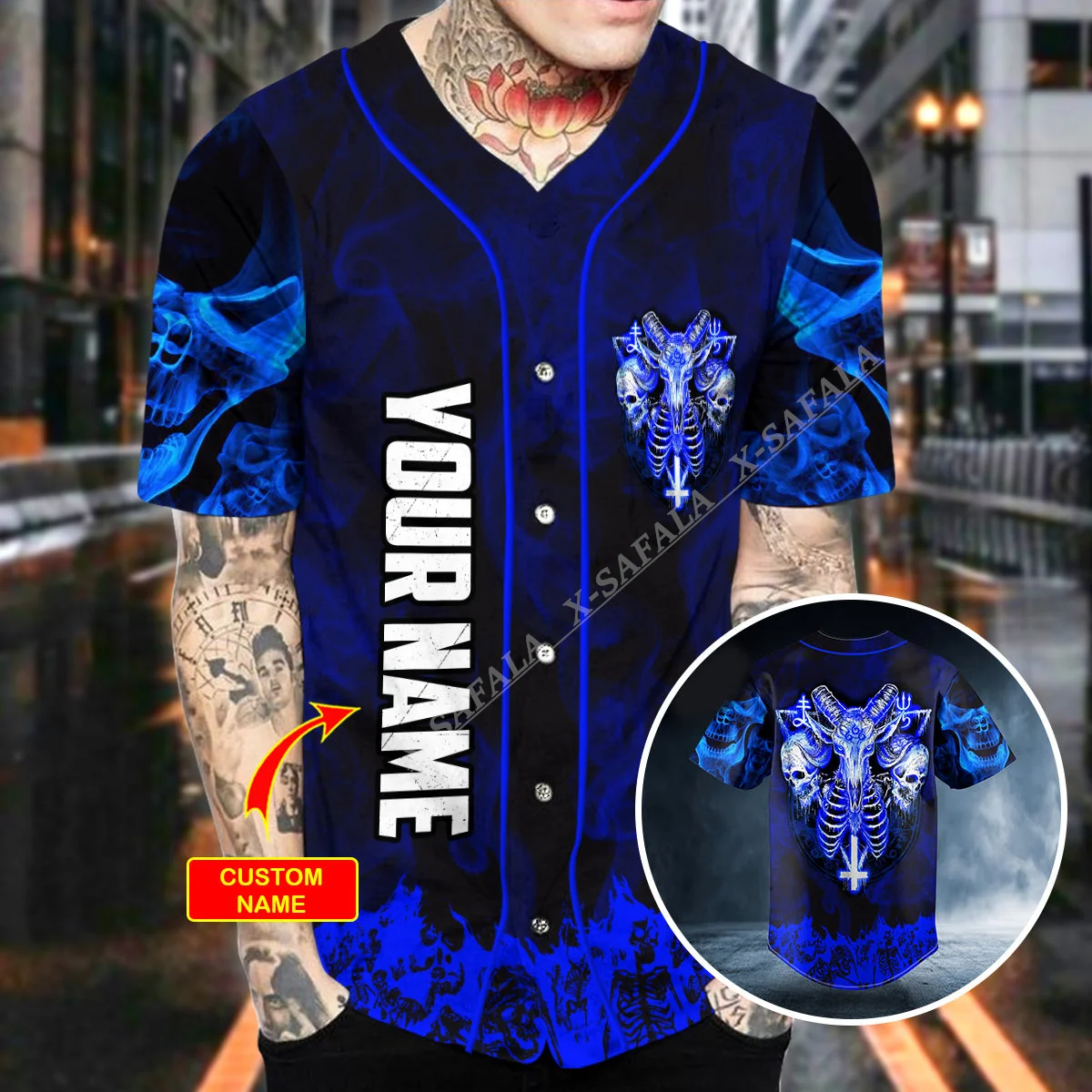 Blue Baphomet Evil Skull 3D Printed Baseball Jersey Shirt T-Shirts Tank Top Tee Men Streetwear Short Sleeve V-Neck Hip Hop
Blue Baphomet Evil Skull 3D Printed Baseball Jersey Shirt T-Shirts Tank Top Tee Men Streetwear Short Sleeve V-Neck Hip Hop