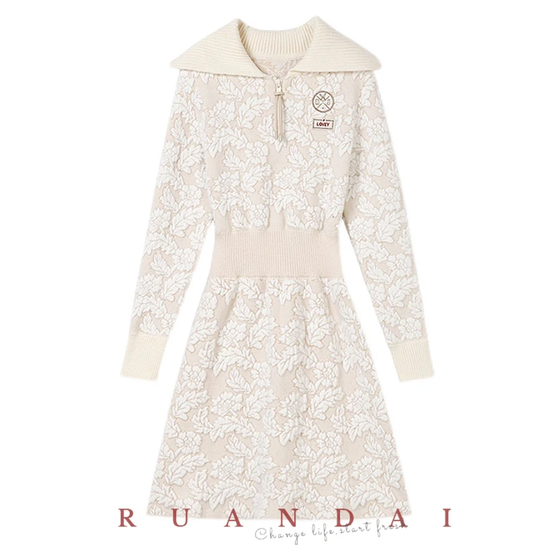 Wool Long-sleeved A-line Dress for RUANDAI 2022 Summer New Women French Overlay Zip Trim Lapel Stretch Waist-skimming Dress
Wool Long-sleeved A-line Dress for RUANDAI 2022 Summer New Women French Overlay Zip Trim Lapel Stretch Waist-skimming Dress