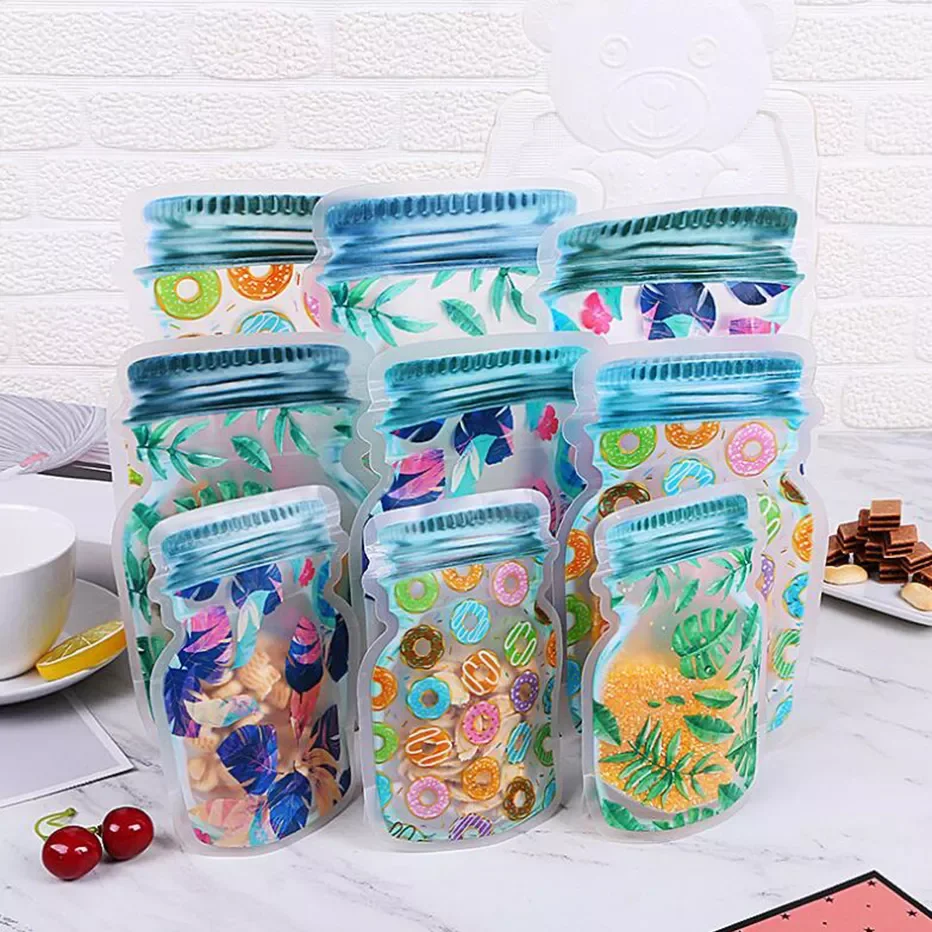 New in Mason Jar Zipper Bags Storage for Food Nuts Snacks Reusable Waterproof Seal Food Bag Ziplock Bottles Shaped Bag envio gra
New in Mason Jar Zipper Bags Storage for Food Nuts Snacks Reusable Waterproof Seal Food Bag Ziplock Bottles Shaped Bag envio gra
