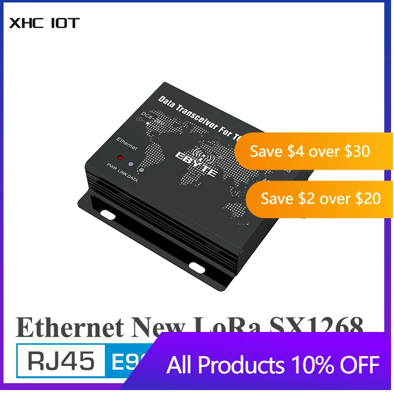 SX1268 RJ45 Ethernet New LoRa 230MHz Ethernet Wireless Modem Transparent Transmission Module E90-DTU(230SL22-ETH)
SX1268 RJ45 Ethernet New LoRa 230MHz Ethernet Wireless Modem Transparent Transmission Module E90-DTU(230SL22-ETH)